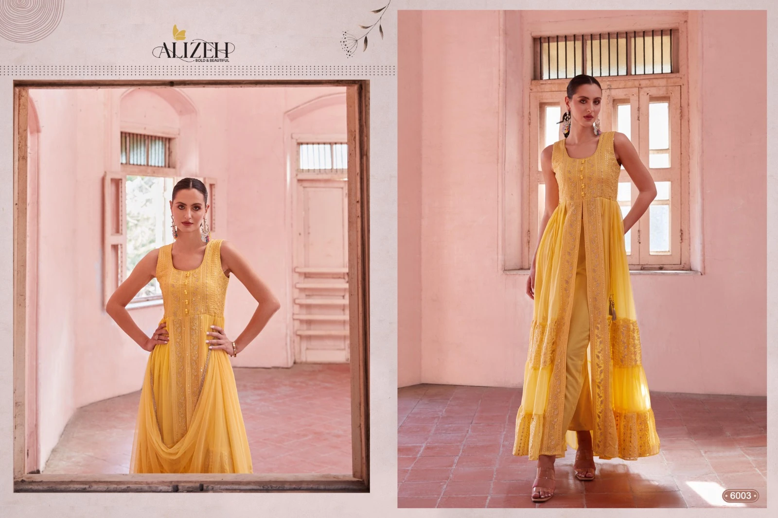 Alizeh Gulbahar Vol 4 Georgette Wholesale Fancy Western Styles Suit Catalog — Wholesale Salwar Suits, Alizeh wholesale from Surat - Gallery Image 8